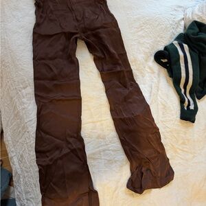 Zara Brown Satin Pants